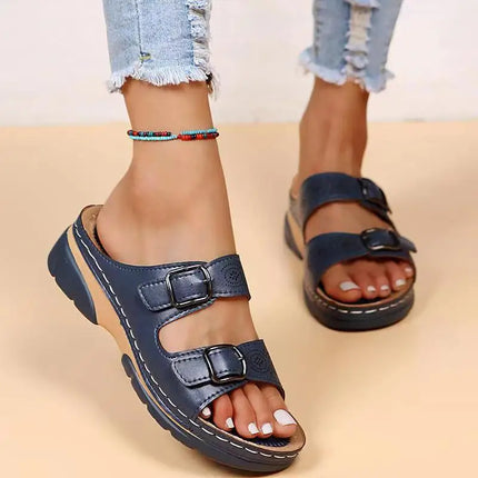 Women’s Double Buckle Slide Sandals