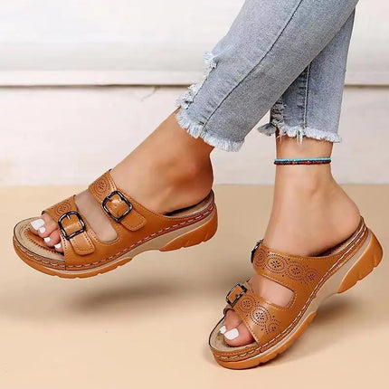 Women’s Double Buckle Slide Sandals