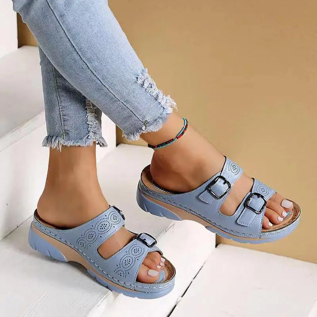 Women’s Double Buckle Slide Sandals