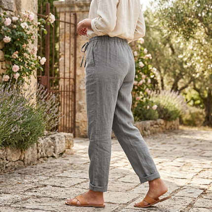 Women’s Drawstring Linen Trousers