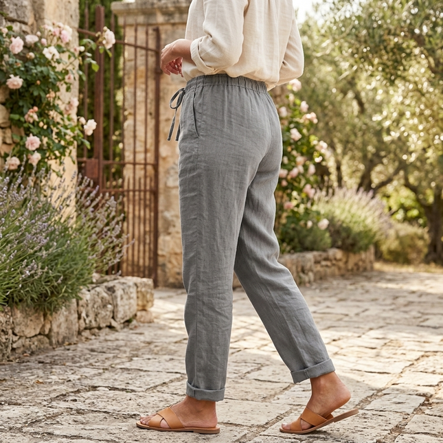 Women’s Drawstring Linen Trousers