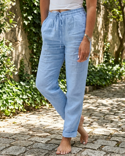 Women’s Drawstring Linen Trousers