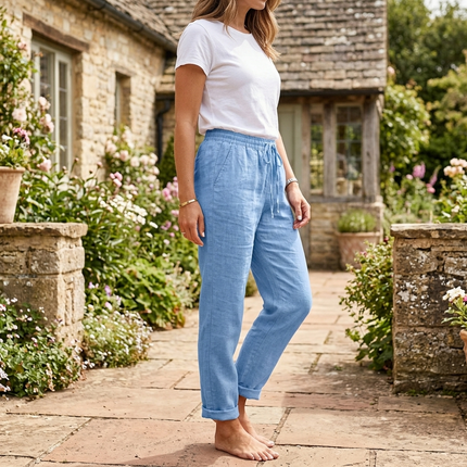 Women’s Drawstring Linen Trousers