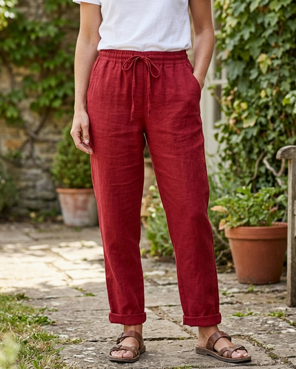 Women’s Drawstring Linen Trousers