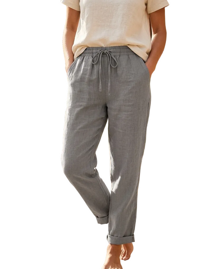 Women’s Drawstring Linen Trousers