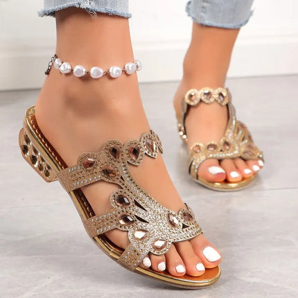Women’s Embellished Cutout Flat Sandals