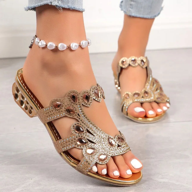 Women’s Embellished Cutout Flat Sandals