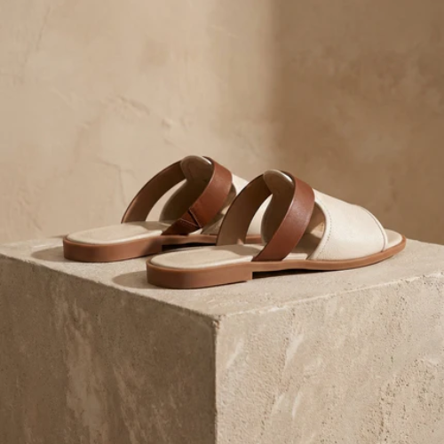 Women’s Flat Slide Sandals with Double Straps