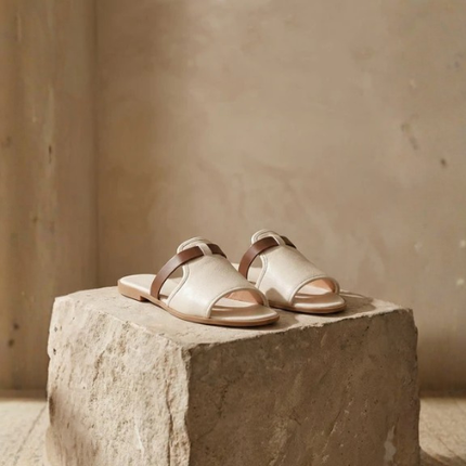 Women’s Flat Slide Sandals with Double Straps