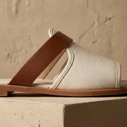 Women’s Flat Slide Sandals with Double Straps