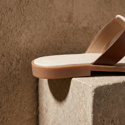 Women’s Flat Slide Sandals with Double Straps
