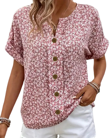 Women’s Floral Button-Front Top