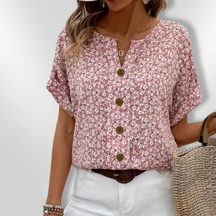 Women’s Floral Button-Front Top