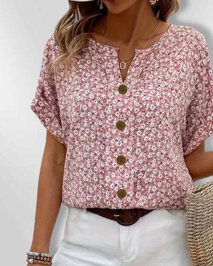 Women’s Floral Button-Front Top