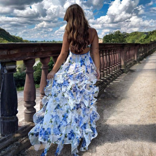 Women’s Floral Ruffle Maxi Dress