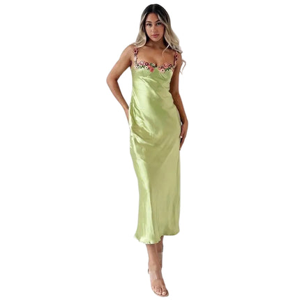 Women’s Floral Trim Midi Dress