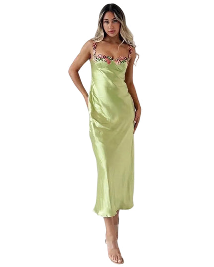Women’s Floral Trim Midi Dress