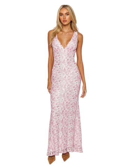 Women’s Floral V-Neck Maxi Dress