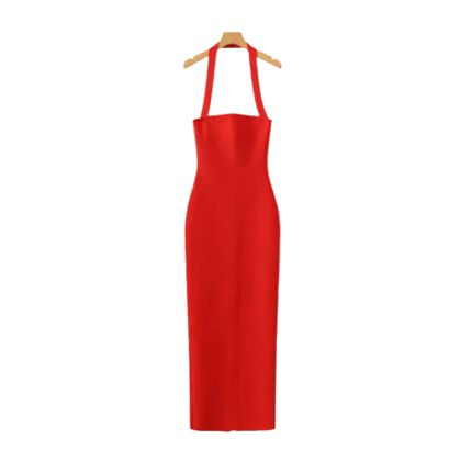 Women’s Halter Maxi Dress with Square Neckline