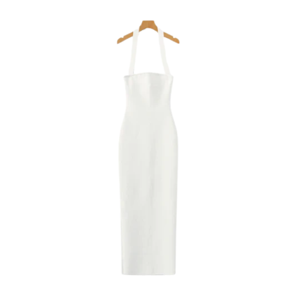 Women’s Halter Maxi Dress with Square Neckline