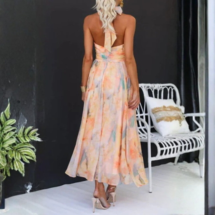 Women’s Halter Neck Printed Maxi Dress