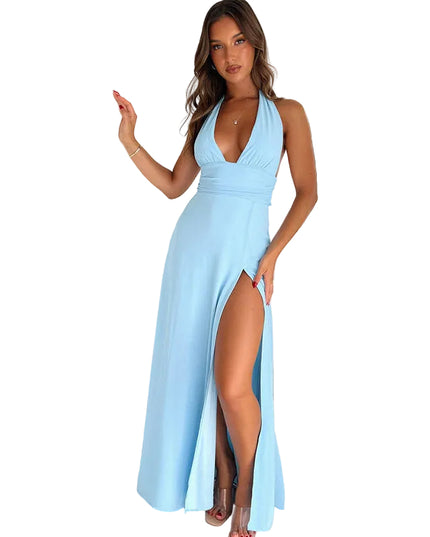 Women’s Halter Neck Split Maxi Dress