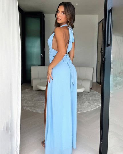 Women’s Halter Neck Split Maxi Dress