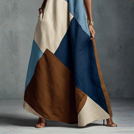Women’s Halterneck Panel Maxi Dress
