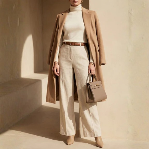 Women’s High-Waist Pleated Wide-Leg Trousers