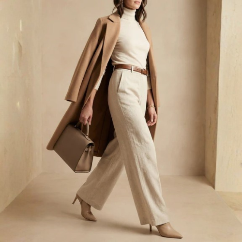 Women’s High-Waist Pleated Wide-Leg Trousers