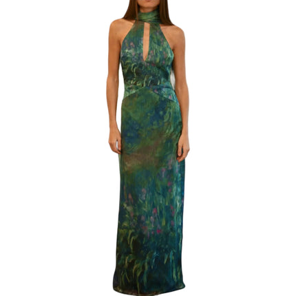 Women’s Keyhole Halter Maxi Dress
