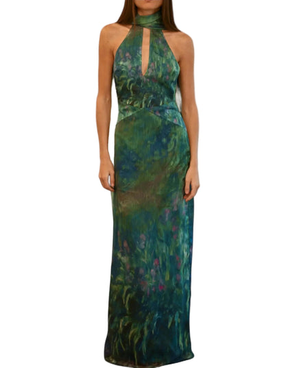 Women’s Keyhole Halter Maxi Dress