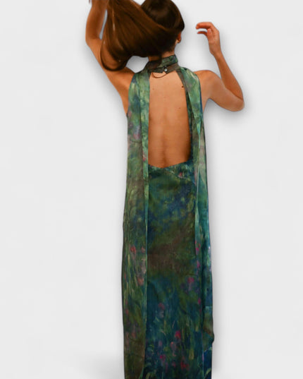 Women’s Keyhole Halter Maxi Dress