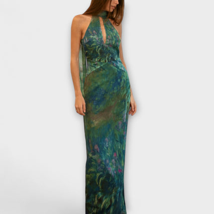 Women’s Keyhole Halter Maxi Dress