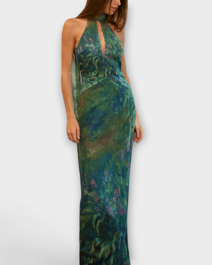 Women’s Keyhole Halter Maxi Dress