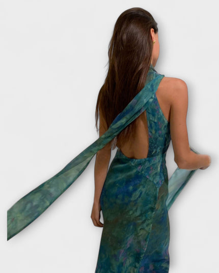 Women’s Keyhole Halter Maxi Dress