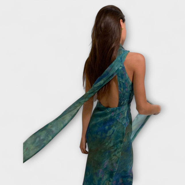 Women’s Keyhole Halter Maxi Dress