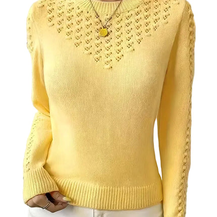 Women’s Lace-Panel Crewneck Sweater