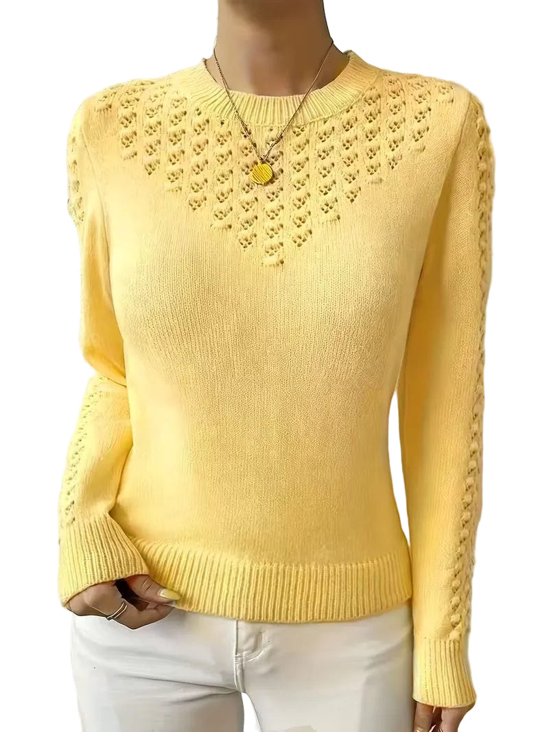 Women’s Lace-Panel Crewneck Sweater