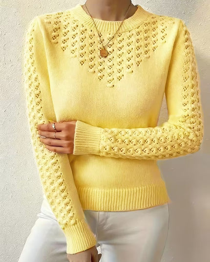 Women’s Lace-Panel Crewneck Sweater