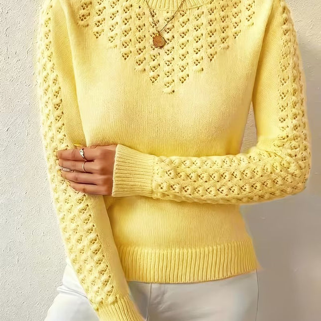 Women’s Lace-Panel Crewneck Sweater