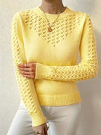 Women’s Lace-Panel Crewneck Sweater