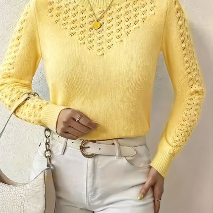 Women’s Lace-Panel Crewneck Sweater