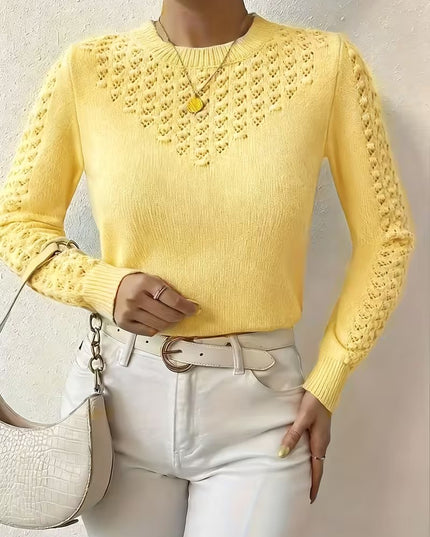 Women’s Lace-Panel Crewneck Sweater