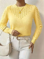 Women’s Lace-Panel Crewneck Sweater
