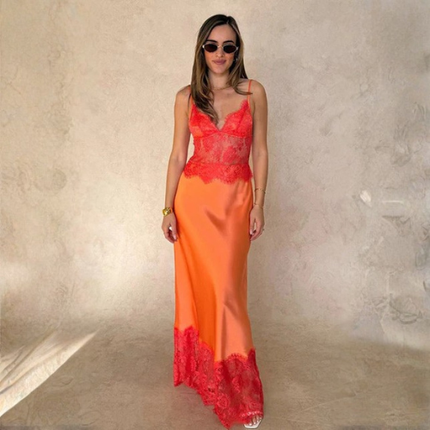Women’s Lace Slip Maxi Dress