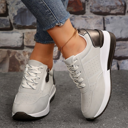 Women’s Lace-Up Side Zip Sneakers