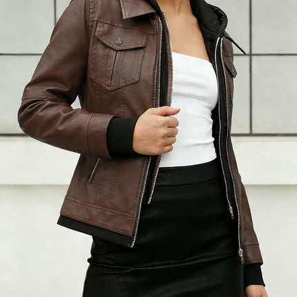 Women’s Layered Jacket with Integrated Hood