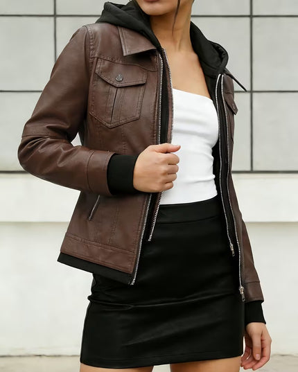 Women’s Layered Jacket with Integrated Hood