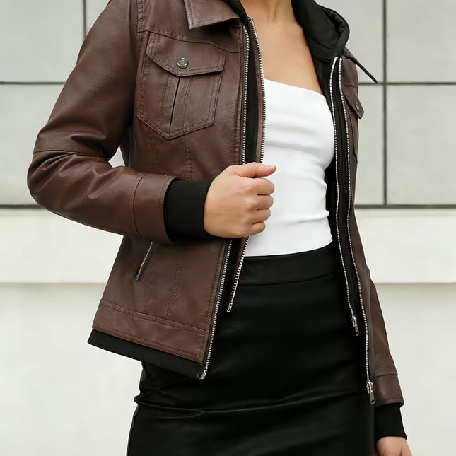 Women’s Layered Jacket with Integrated Hood